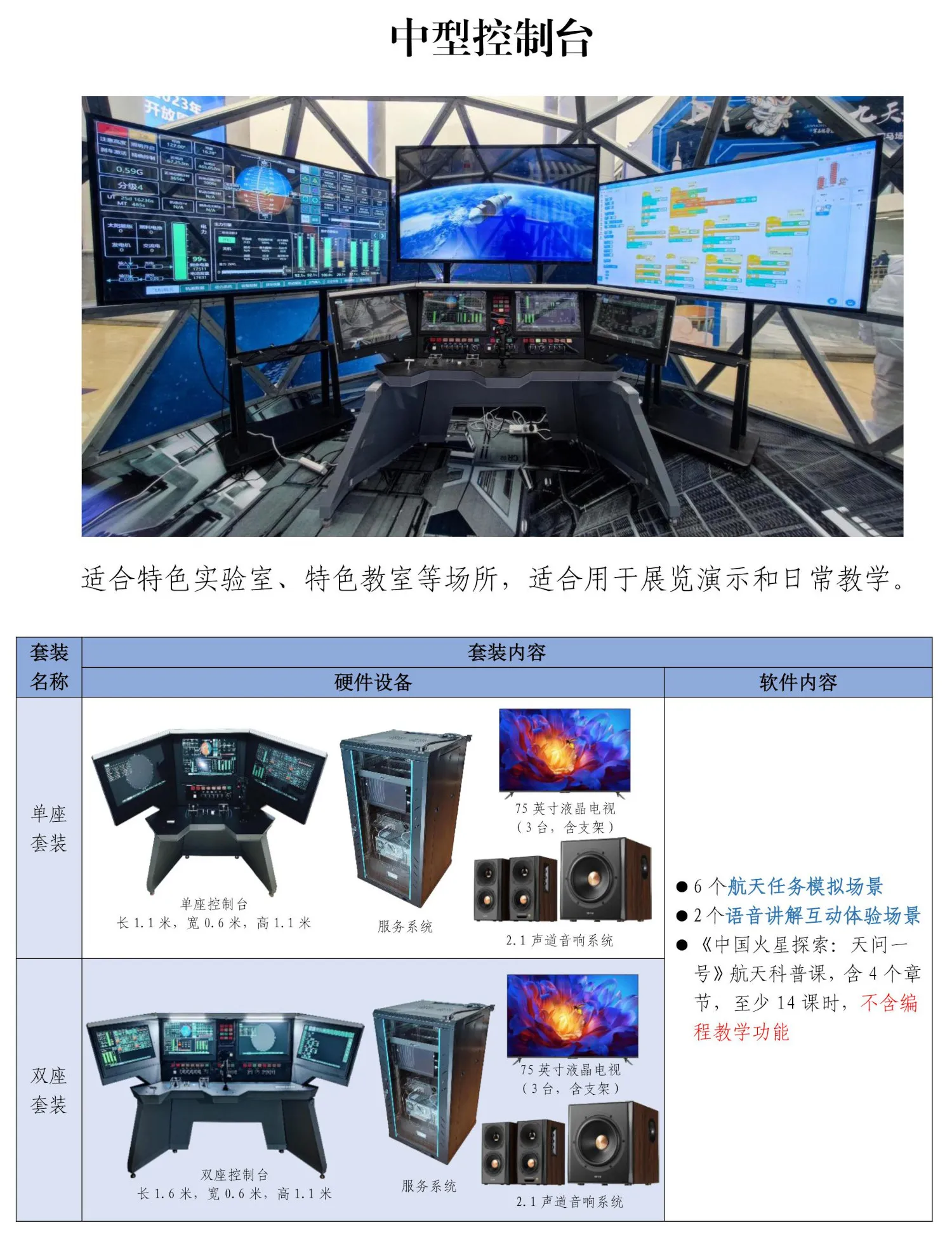 航天科普产品套装_中型控制台套装